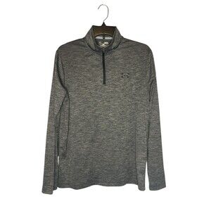 Under Armour Mens Medium UA Tech Half-Zip Pullover Black Loose Fit‎ Long Sleeve